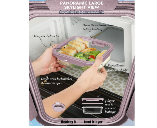 12 Borosilicate Glass Containers Airtight Tempered Lids Oven Safe BPA-Free NEW
