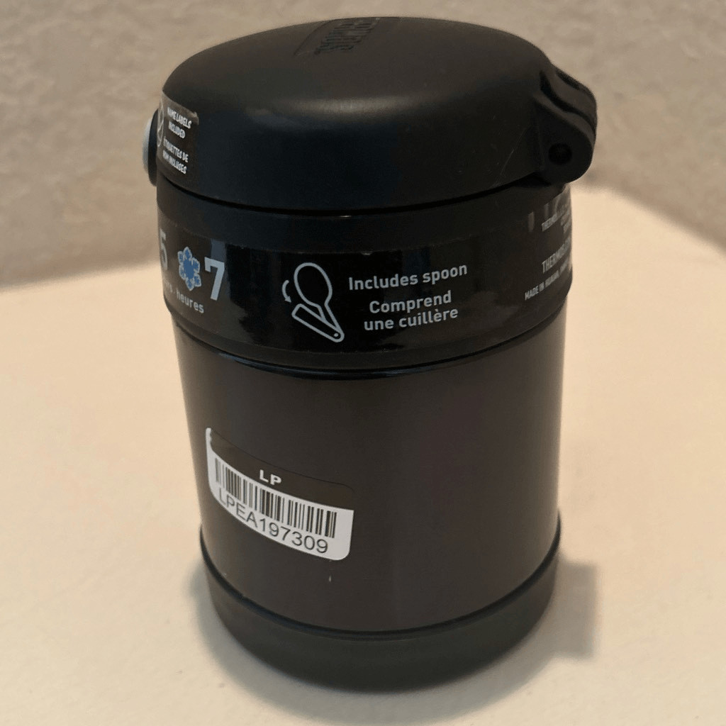 Thermos Kids 10oz Food Jar Black 5 Hour School Work Travel NWT NO SPOON READ