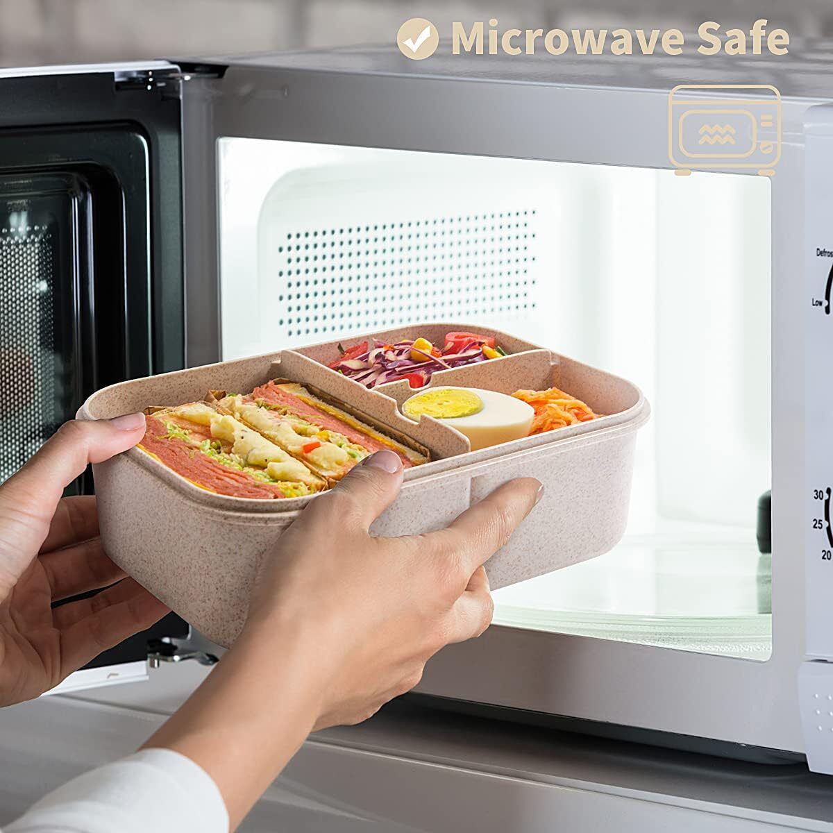 MISS BIG® Bento Box,Bento Box Adult,Lunch Box,Ideal Leak Proof 1900ml, White