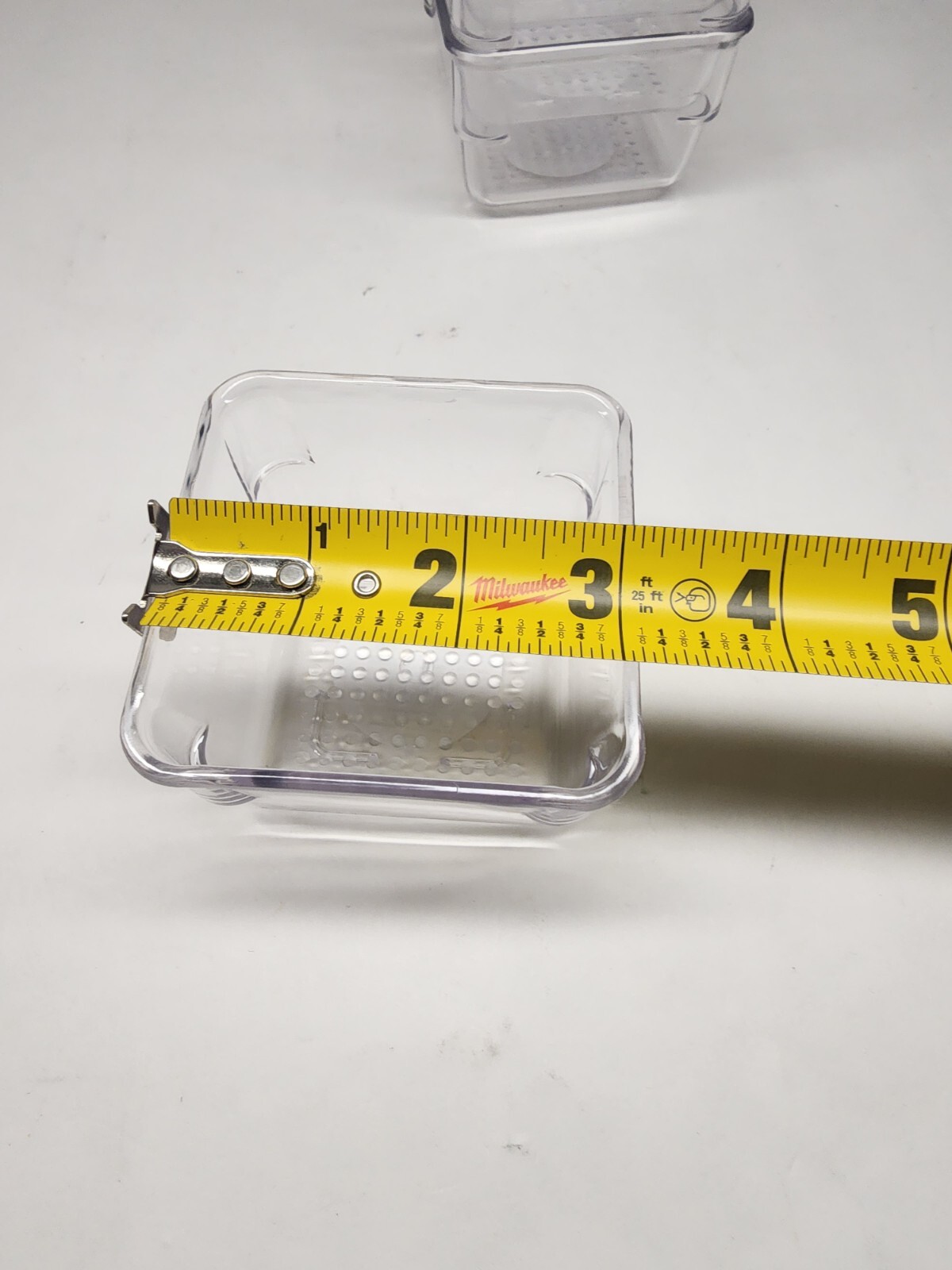 Clear Plastic Small Square Organizer Bins for Office Desk Bathroom (4-Pack)