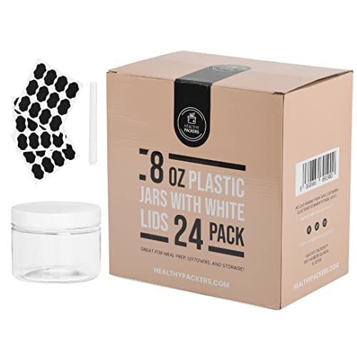24 Pack 8oz Clear Platic Slime Storage Jars Containers for Food Storage