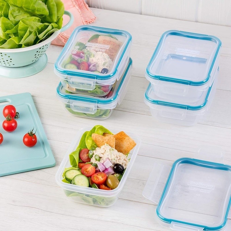 5-Pack BPA-Free Meal Prep Containers Airtight Leak-Proof Storage W/ Labels New