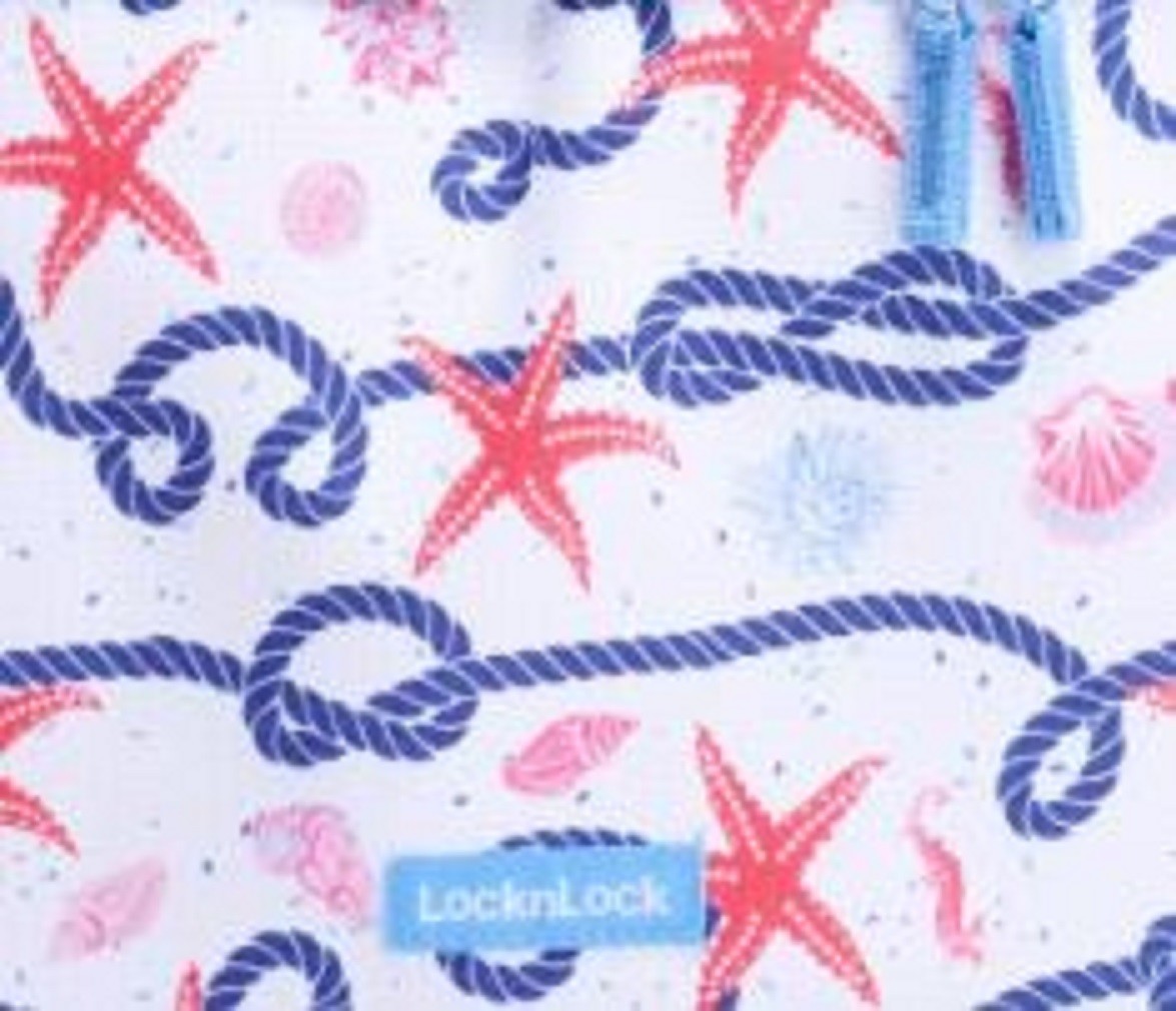 LocknLock Flat Top Tote, Insulated Cooler Bag,Thermal, Blue Coastal, K313530