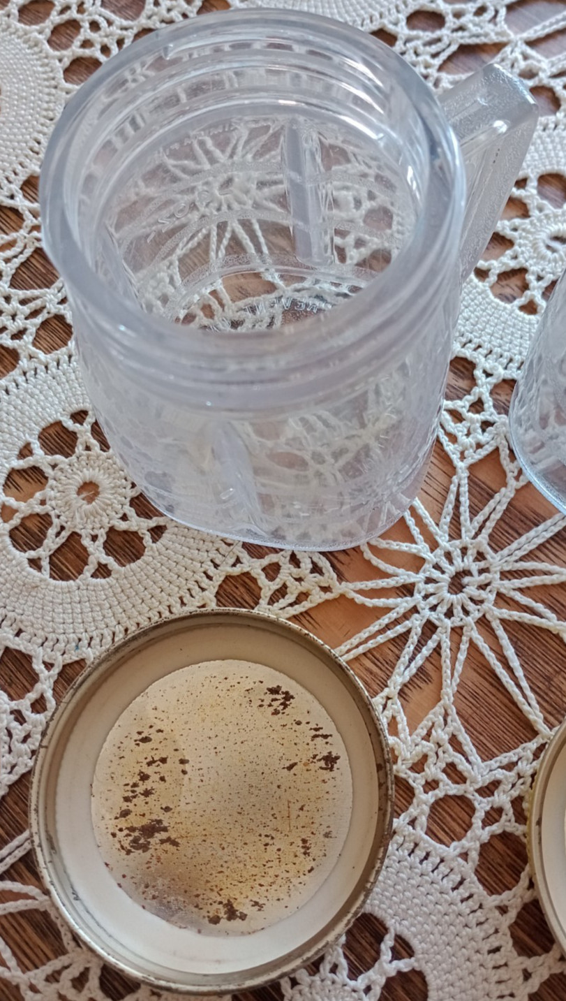 Vintage Osterizer Plastic Blender Jar Set Of 4 Oster Mini Blend & Store 4oz