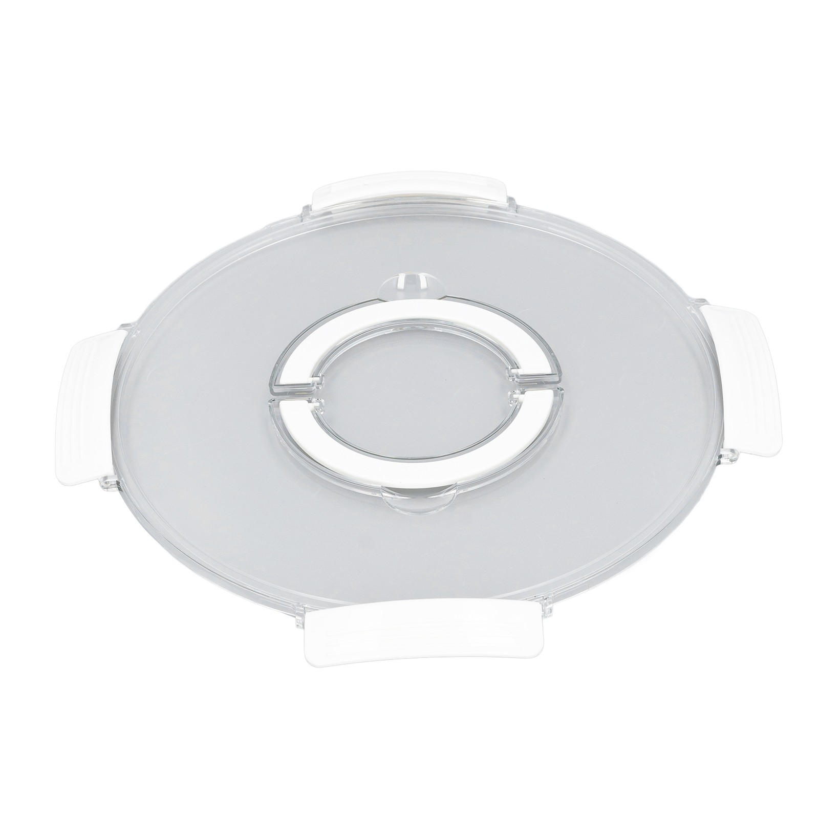 White 5-Compartment Rotating Snack Box with Lid & Handle