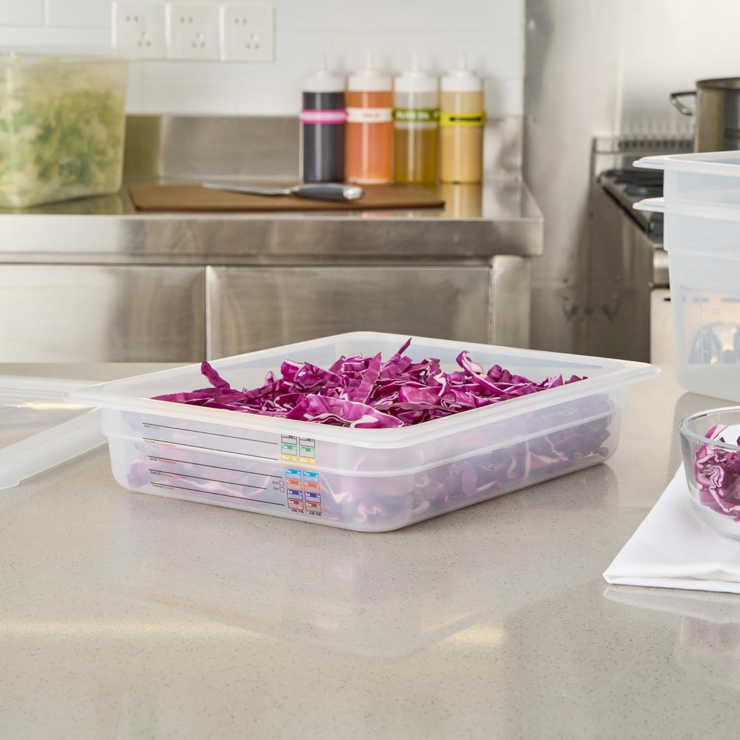 Food Storage Container 1 Pack of 12.7 x 10.3 x 2.5 Inches Plastic Stackable