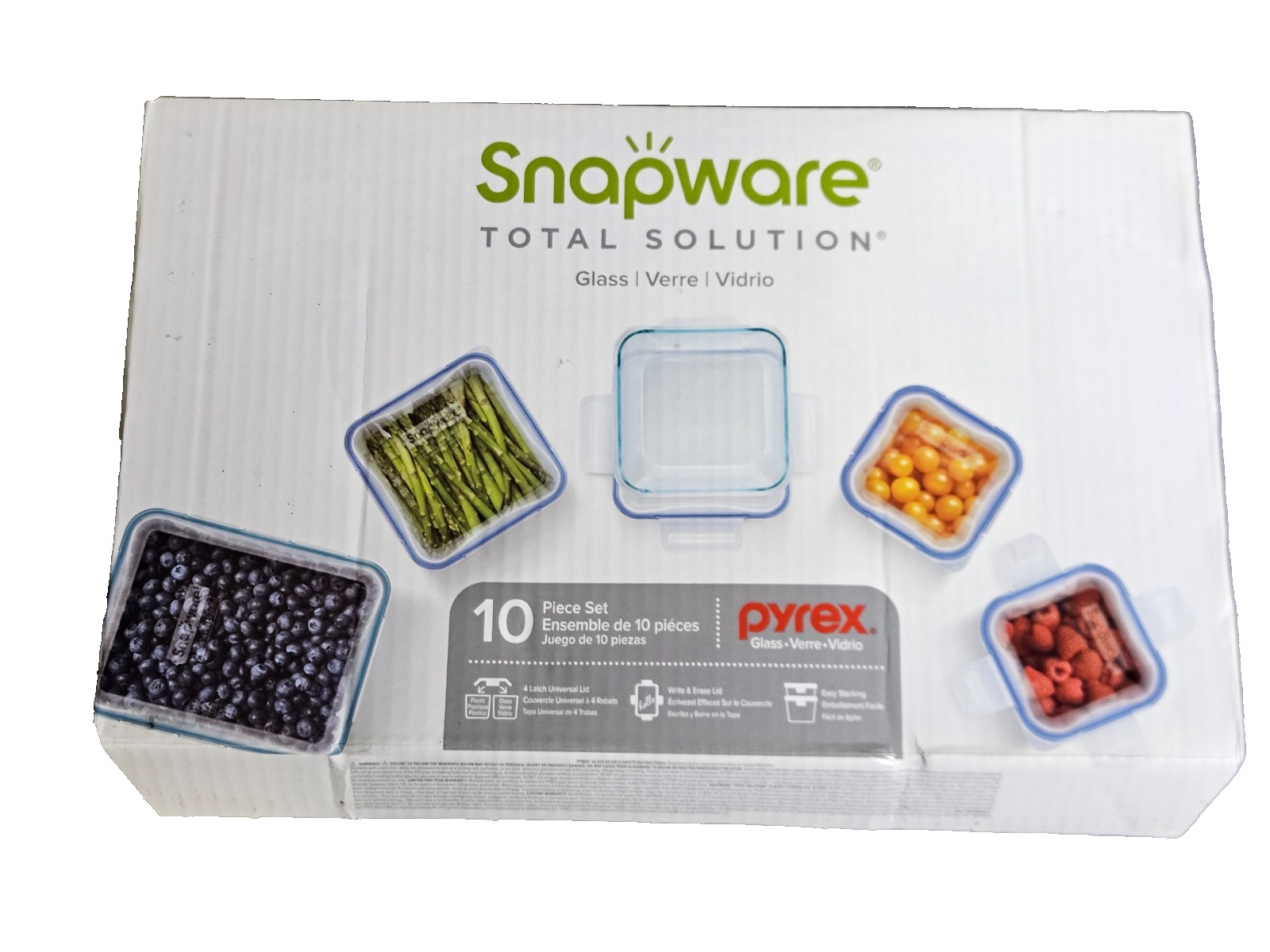 Glass Total Solutions Food Storage Containers Set, 10 PIECE