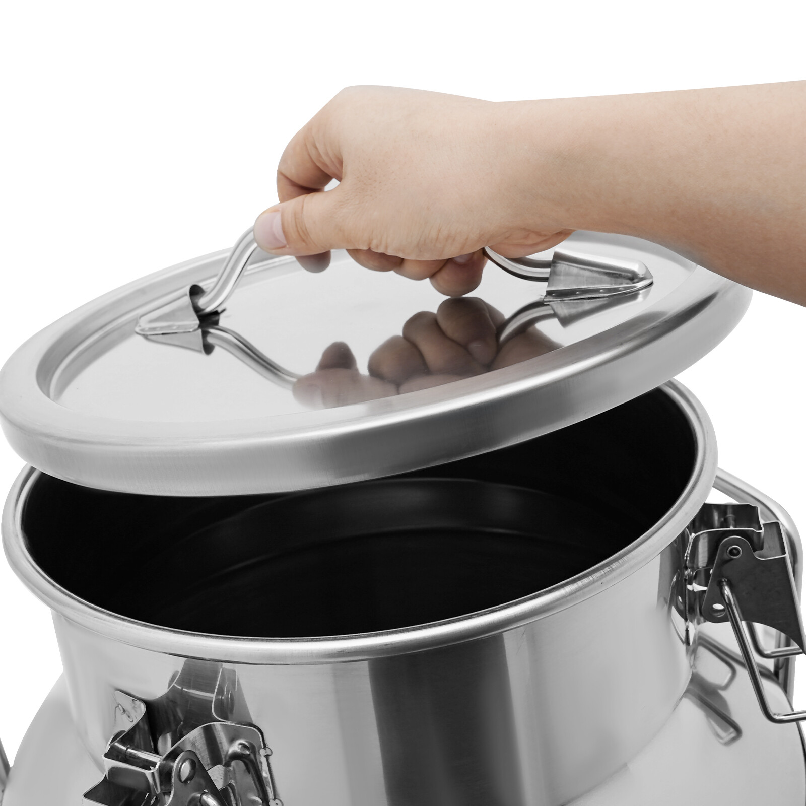 201 Stainless Steel Milk Jug Milk Can with a Faucet Sealed Bucket 40L/10.57Gal