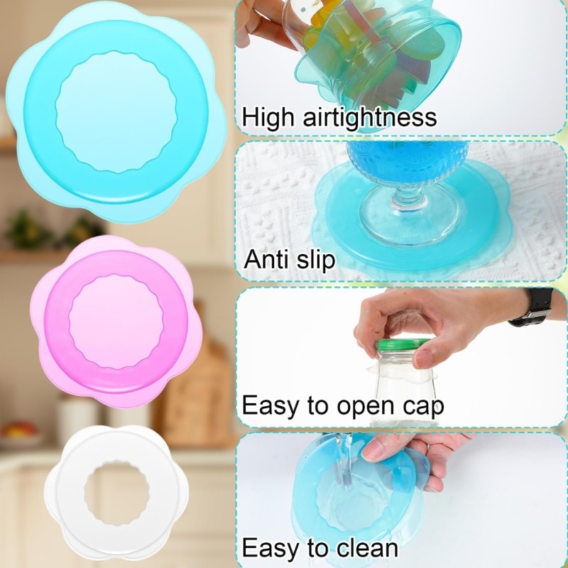 Reusable Silicone Covers Elastic Lids Microwave Dishwasher Safe