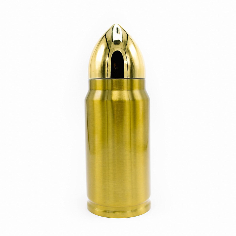 Caliber Gourmet Bullet Shaped Thermos Bottle – 17Oz Novelty Bullet Tumbler