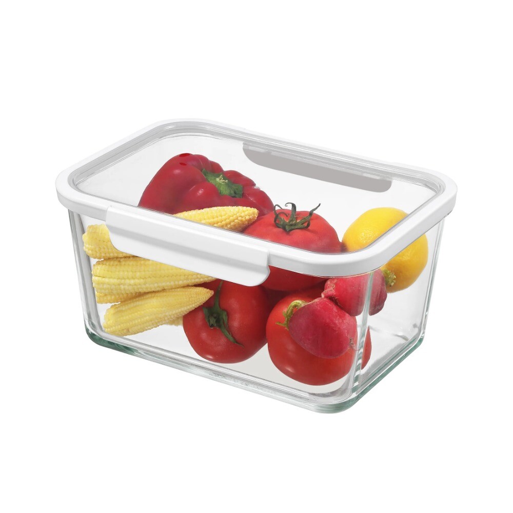 (2 pack) 14Cup Glass Food Storage Container with Tritan Lid. Set of 1, 2 Pieces