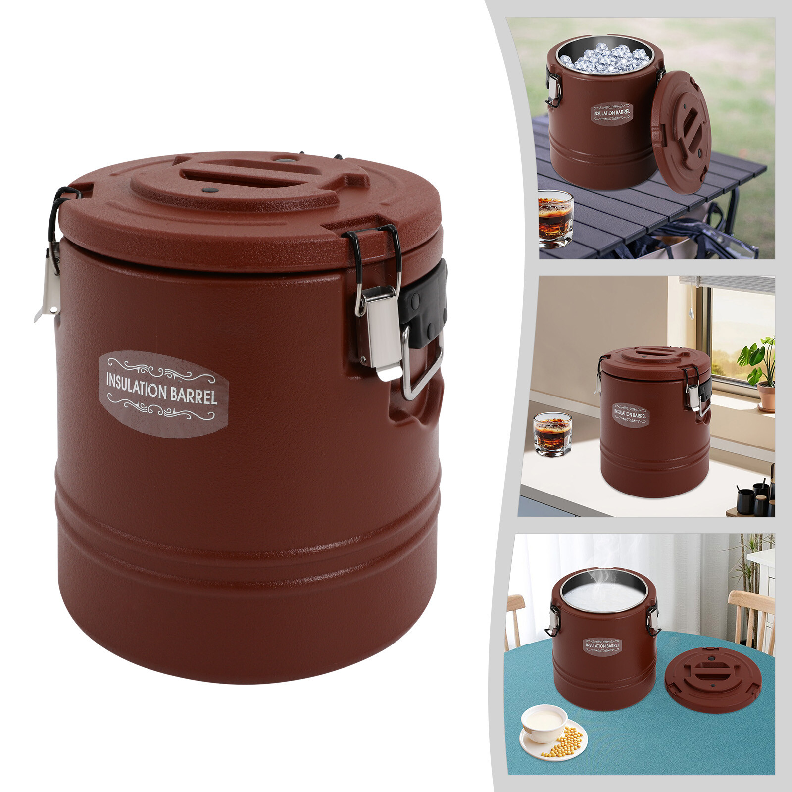 15L Modern Hot & Cold Commercial Insulated Bucket Insulated Soup Container Blue