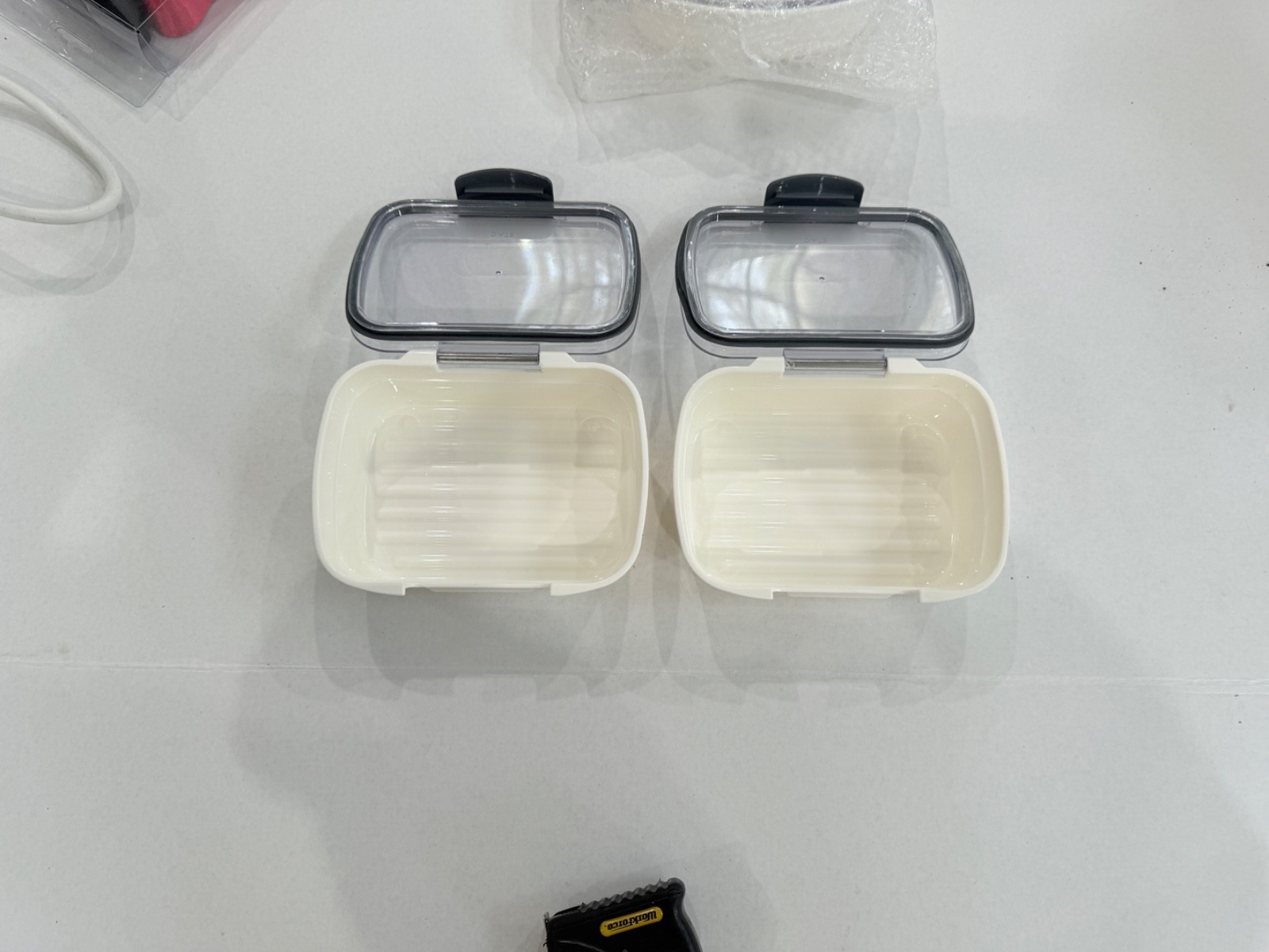 Set of 3 Rectangular Plastic Food Storage Container Lids – Gray Gasket Snap Lock
