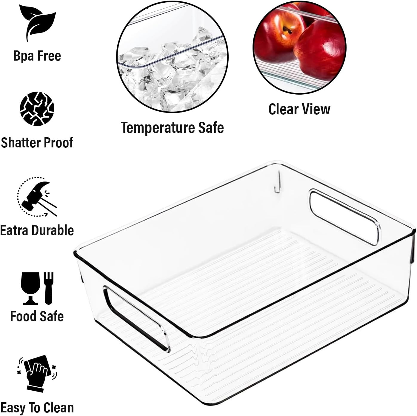 Clear Plastic Storage Bins, Pantry Organizers and Storage or Kitchen Organizatio