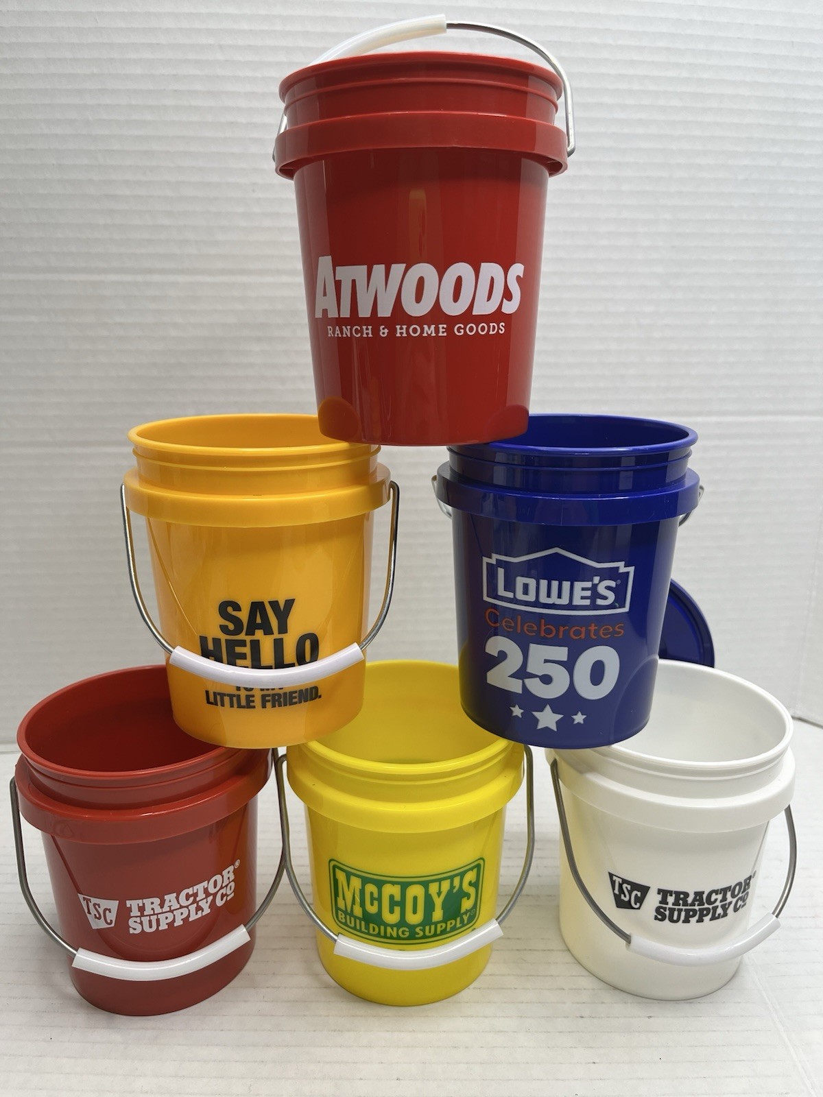 Mini Buckets – Lowe’s, Northern Tool + Equip, Atwoods, Tractor Supply, McCoys