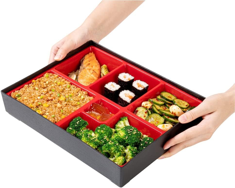 Restaurantware-12.2 x 9.8 x 2.4 Inch Compartment Lunch Large, Black