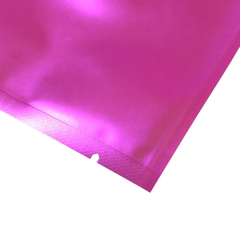 100 PCS Rose Clear Open Top Colored Metallic Mylar Bag Fits 2.8×3.9 Inch