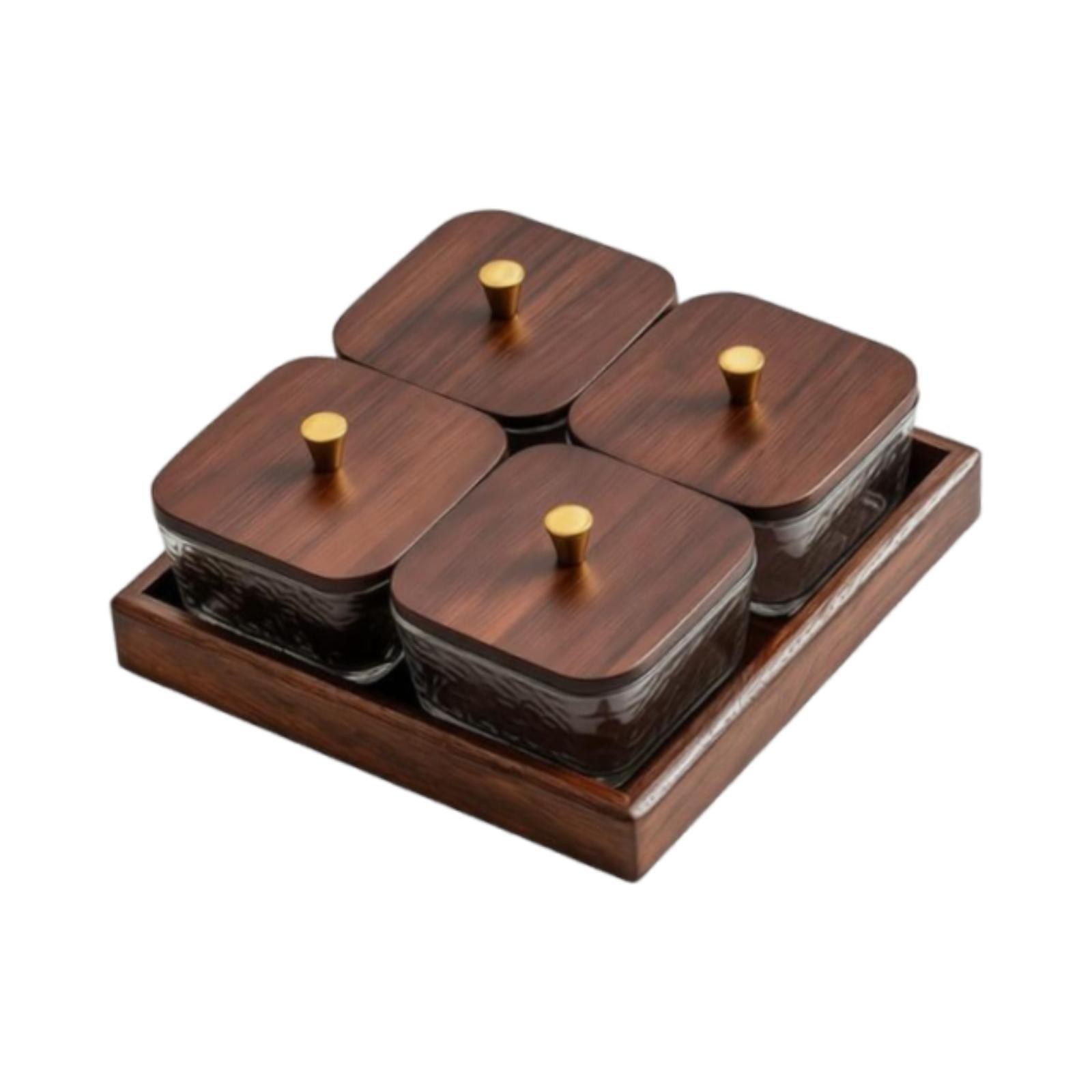 Divided Serving Tray Luxury Practical Sturdy Food Storage Box 4 Compartments