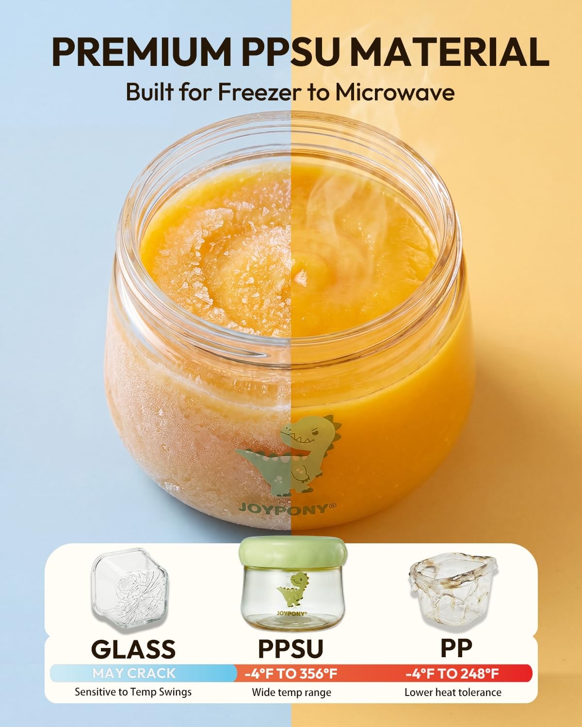 PPSU Baby Food Containers, 6oz Leakproof Baby Food Jars with Lids, Freezer Sa…