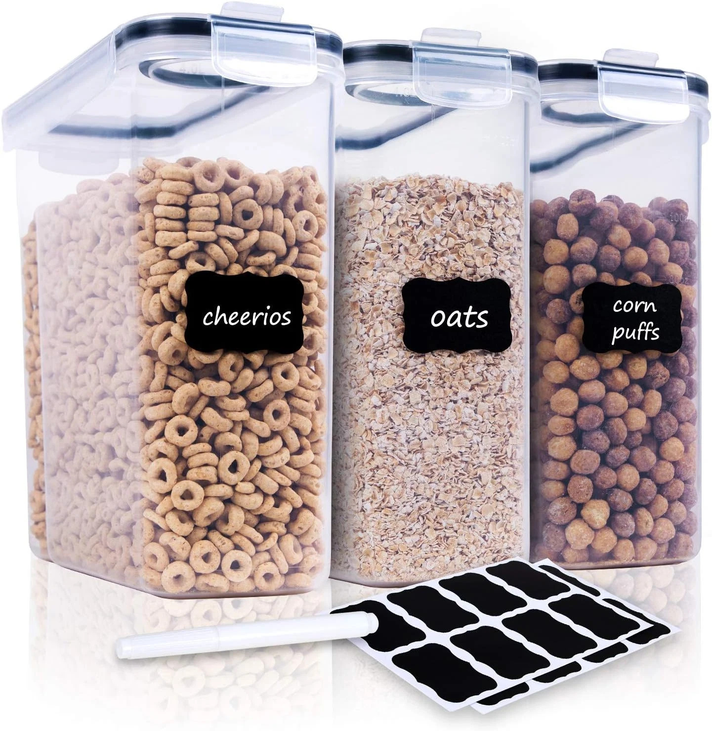 Cereal Containers Storage Set – 3 Piece Airtight Large Dry Cereal Container (135