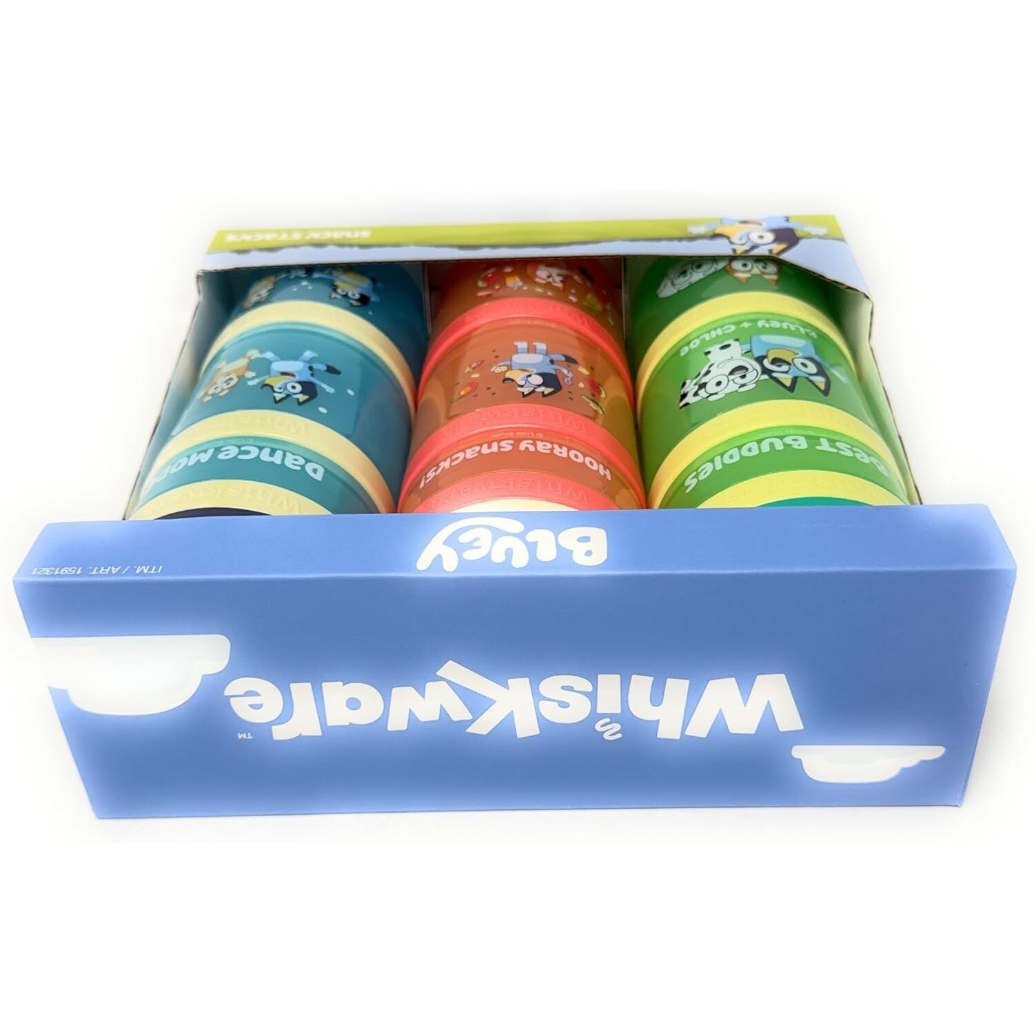 Bluey ~ Whiskware 3 snack Stacks ~ BPA and Phthalate-free Dishwasher Safe