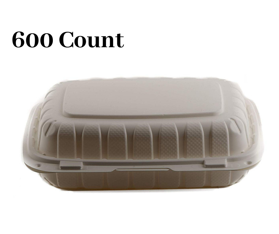 600 Pack Clam Shell Take Out Food Container 9 x 6
