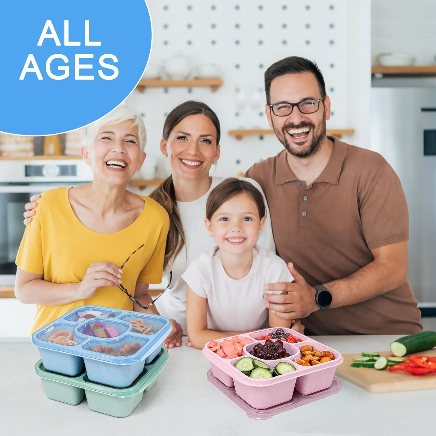 Original Snack Containers for Kids & Adults – Reusable Lunchable Container with