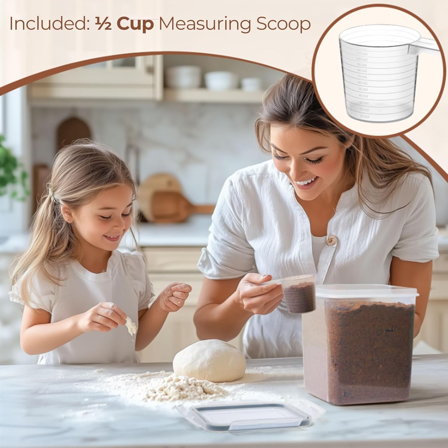Brown Sugar Container Set of 2 2.5L/2.6Qt Airtight Food Storage Containers