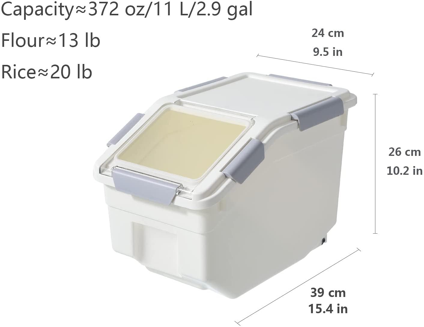 2 Pack Airtight Flour Storage Container With Scoop,Dry Food, Sugar, Baking Su…