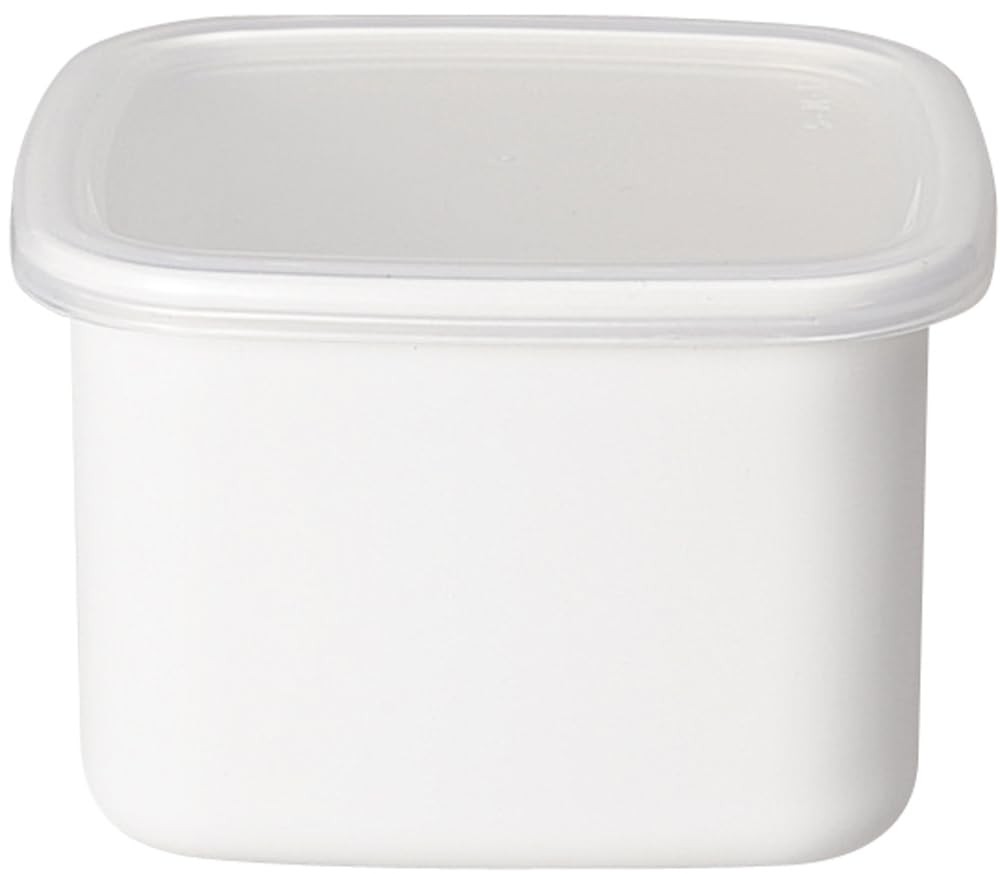 Nodahoro Enamelware Storage Container, Heat-Resistant, Square, Medium Size, with