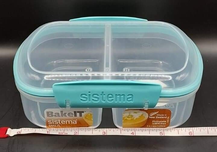 Sistema BakeIt, Medium Split Rectangle BPA & Phthalate Free 2.6 cups
