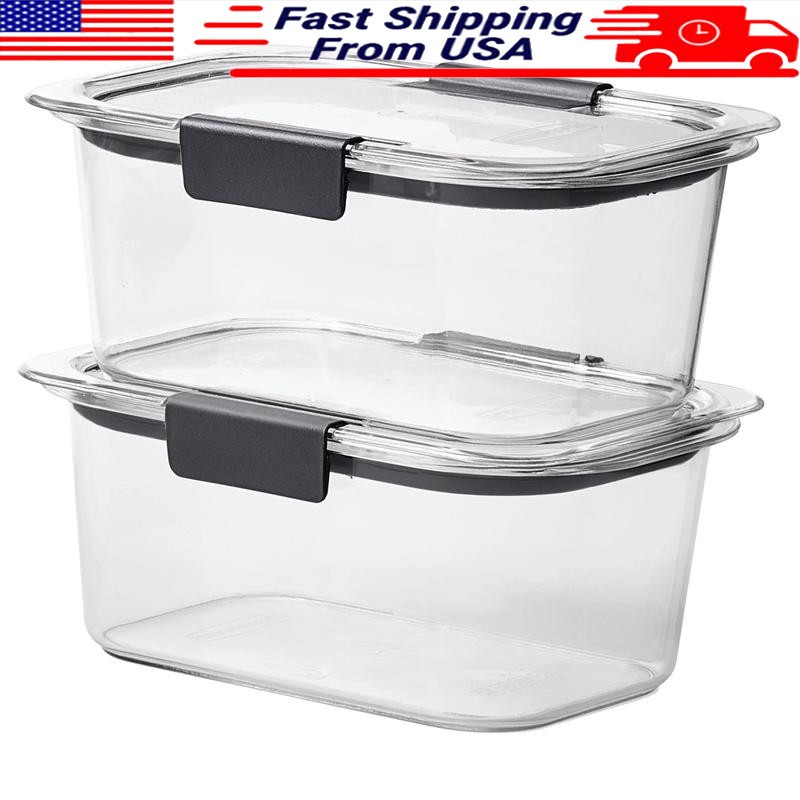 Leak-Proof Airtight Food Storage Containers Stain Resistant Stackable Set of 2