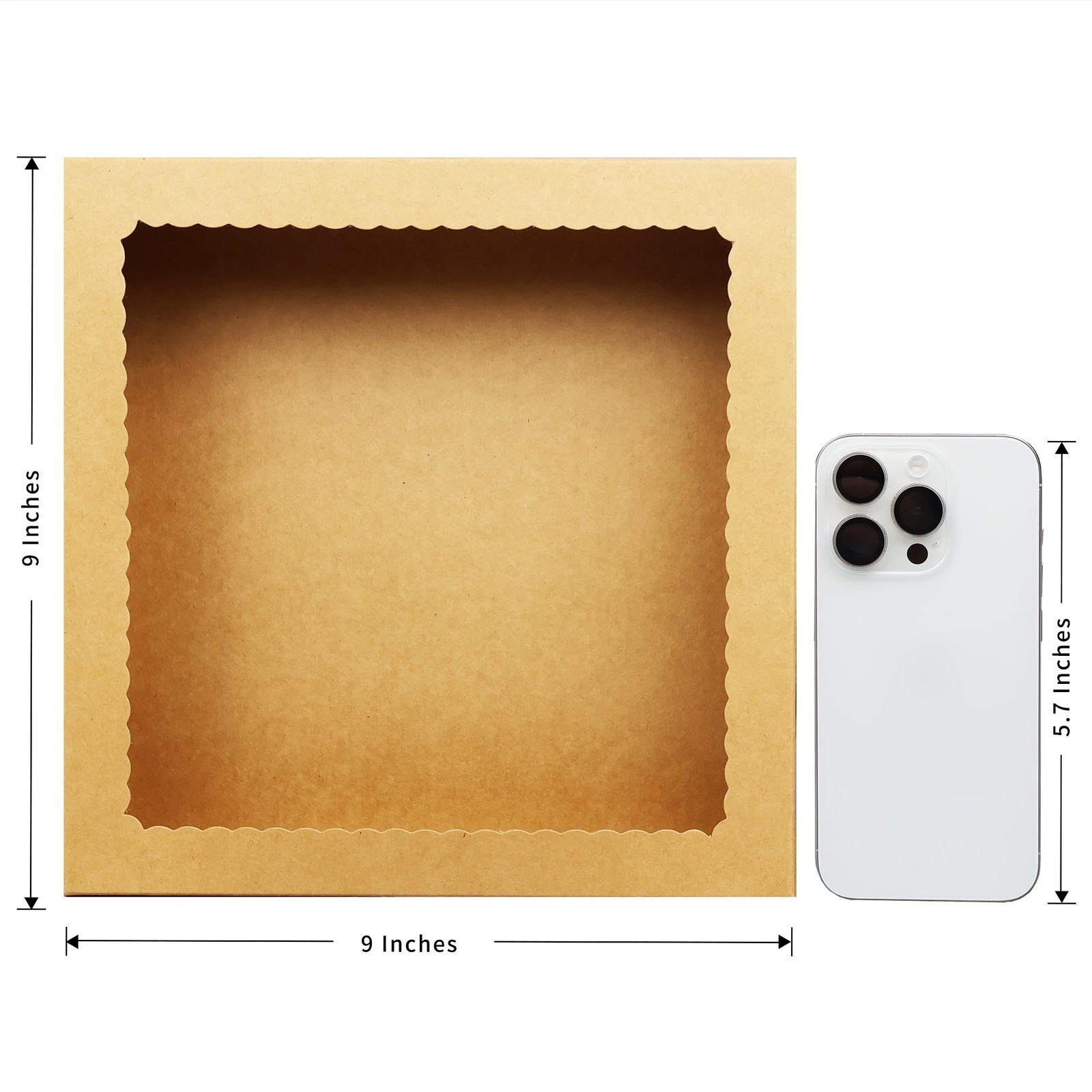12 PCS 9x9x2.5 Brown Pie Bakery Boxes with Window for Cookies, Pastries