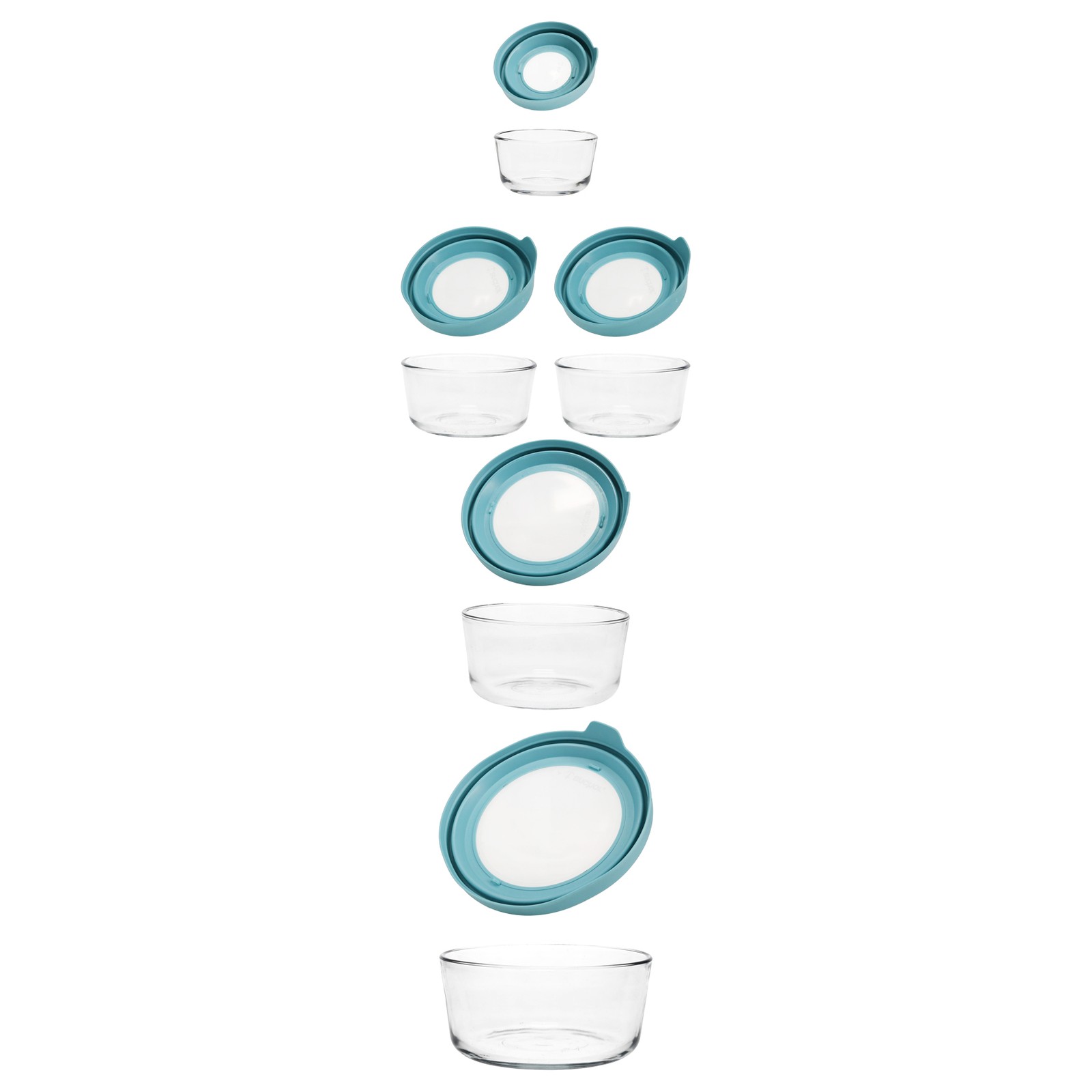 Anchor Hocking 13294L20 10pc Food Container w/ Mineral Blue TrueSeal Lid Set