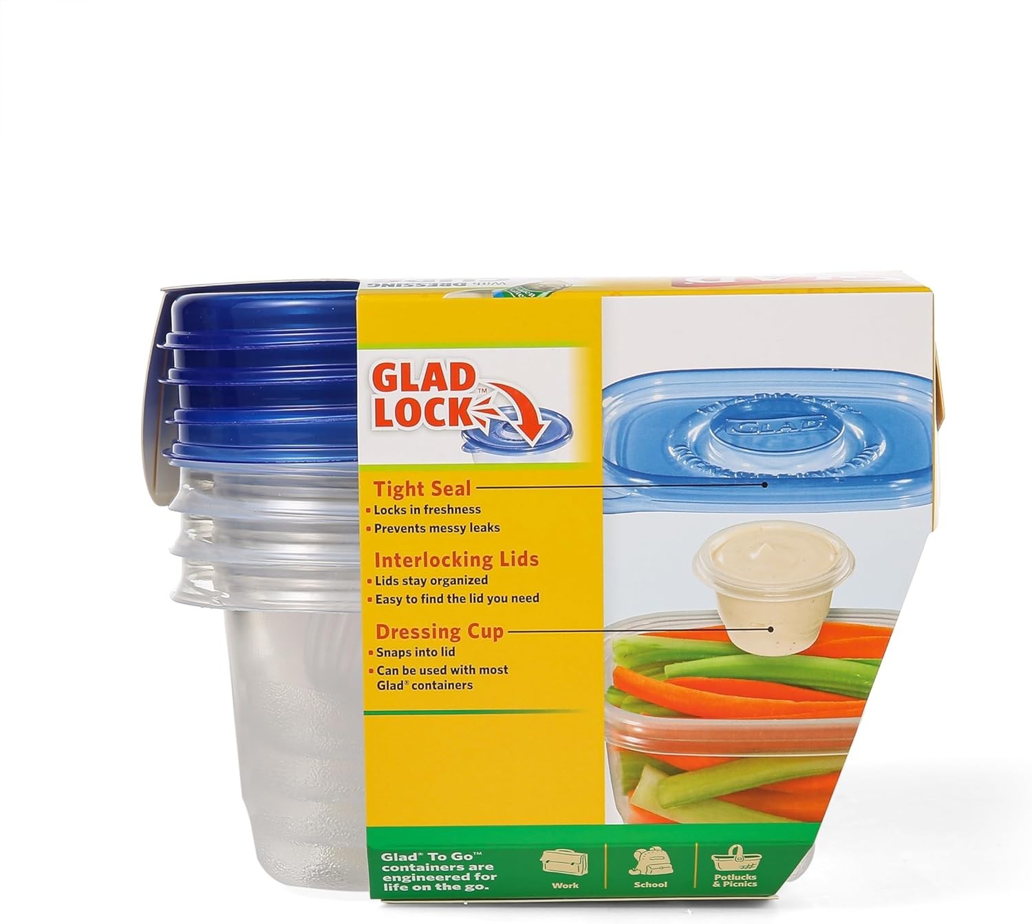 Versatile BPA Free Food Storage Containers with Dressing Cups – 24 Oz, 4 Count