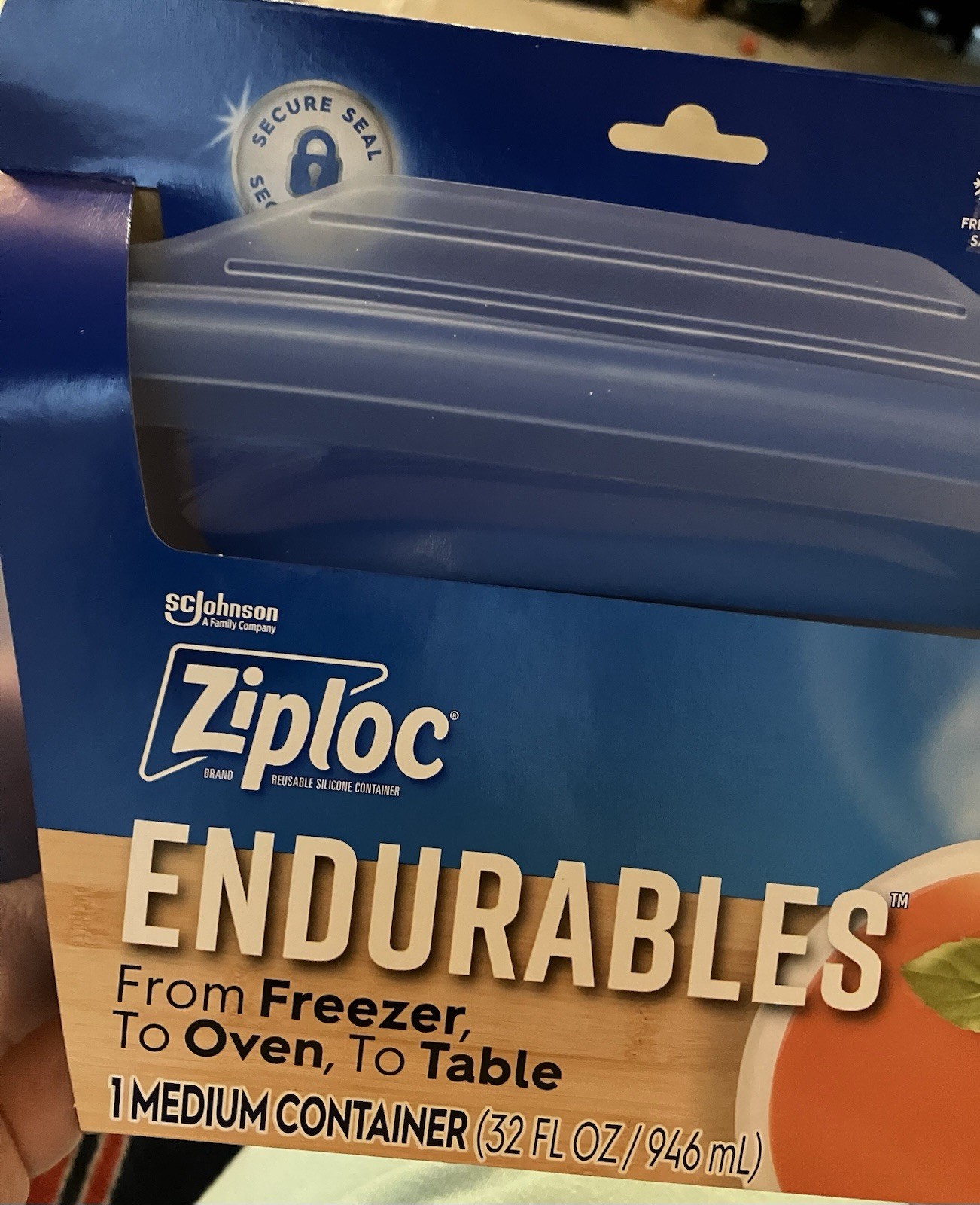 Ziplock Endurables Medium Container Reusable 32oz Freezer Oven Table Silicone