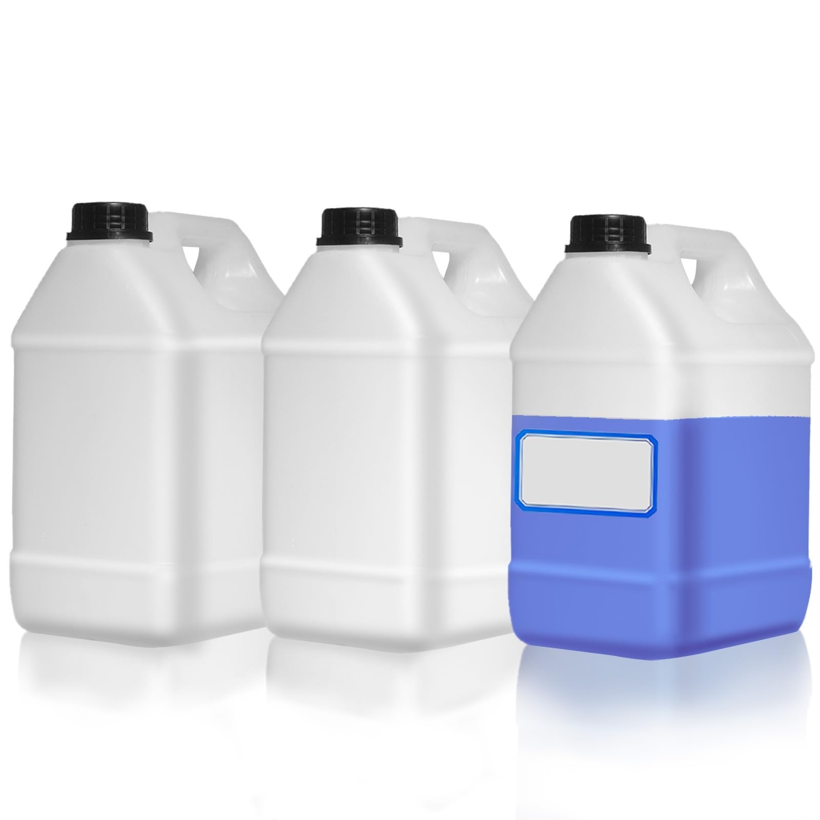 3 Pcs 1 Gallon Plastic Jugs with Lids & Handles – Reusable Liquid Storage Contai