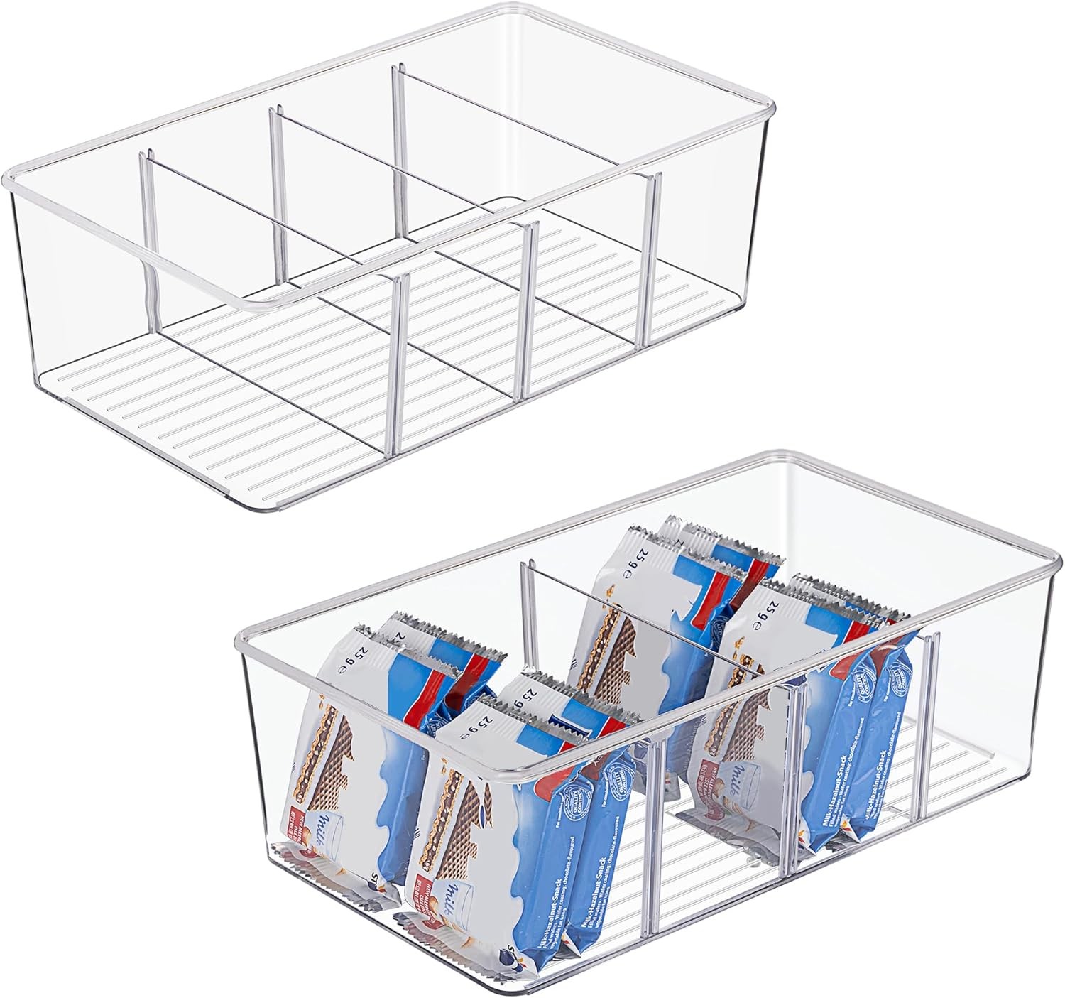 8-Piece Food Storage Container Set, Clear Plastic Storage Containers