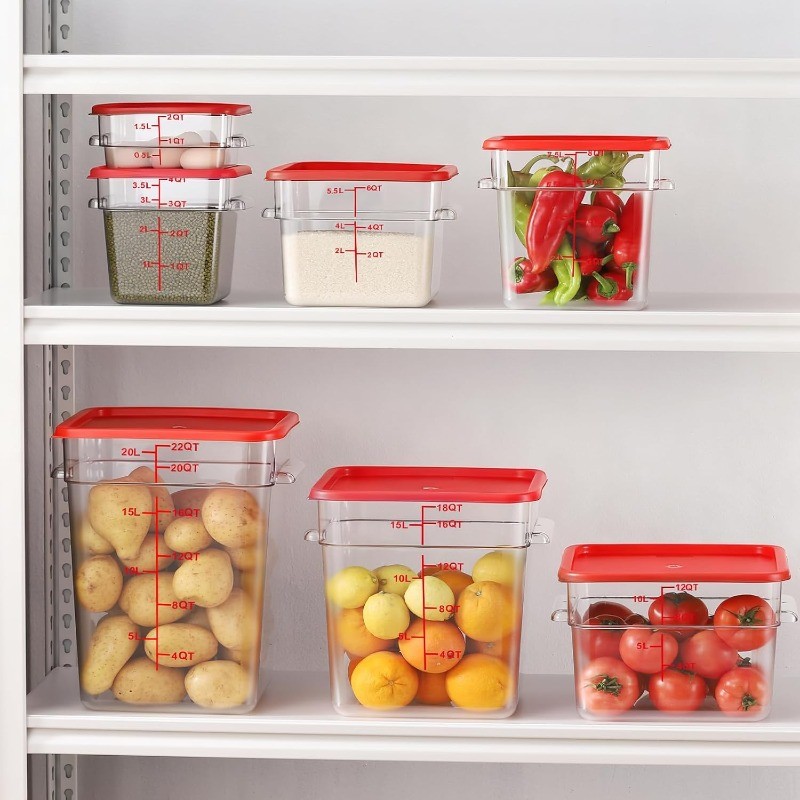 4 Pack 8 Quart Square Food Storage Containers with Lids