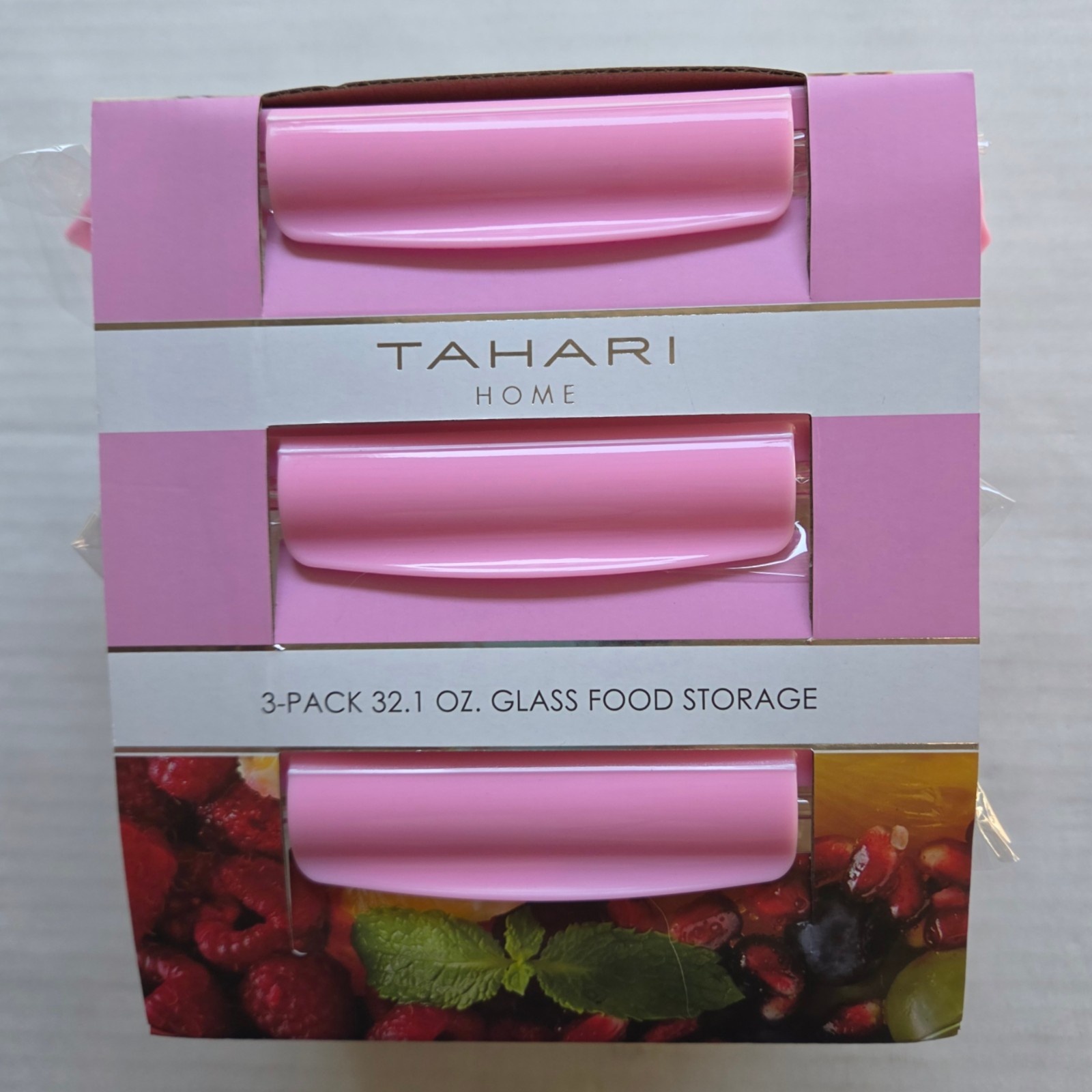Tahari Home 3-Pack 32.1 Oz Glass Food Storage – Leak Proof – Microwave Safe