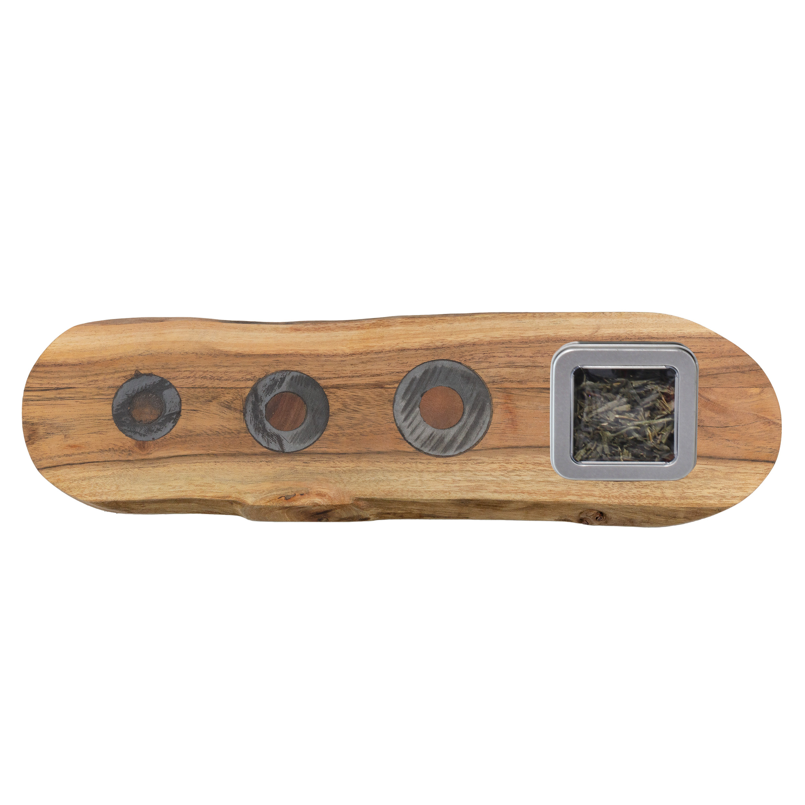 Wall-Mounted Tea Tin Holder, Magnetic Wood Tea Display for Kitchen