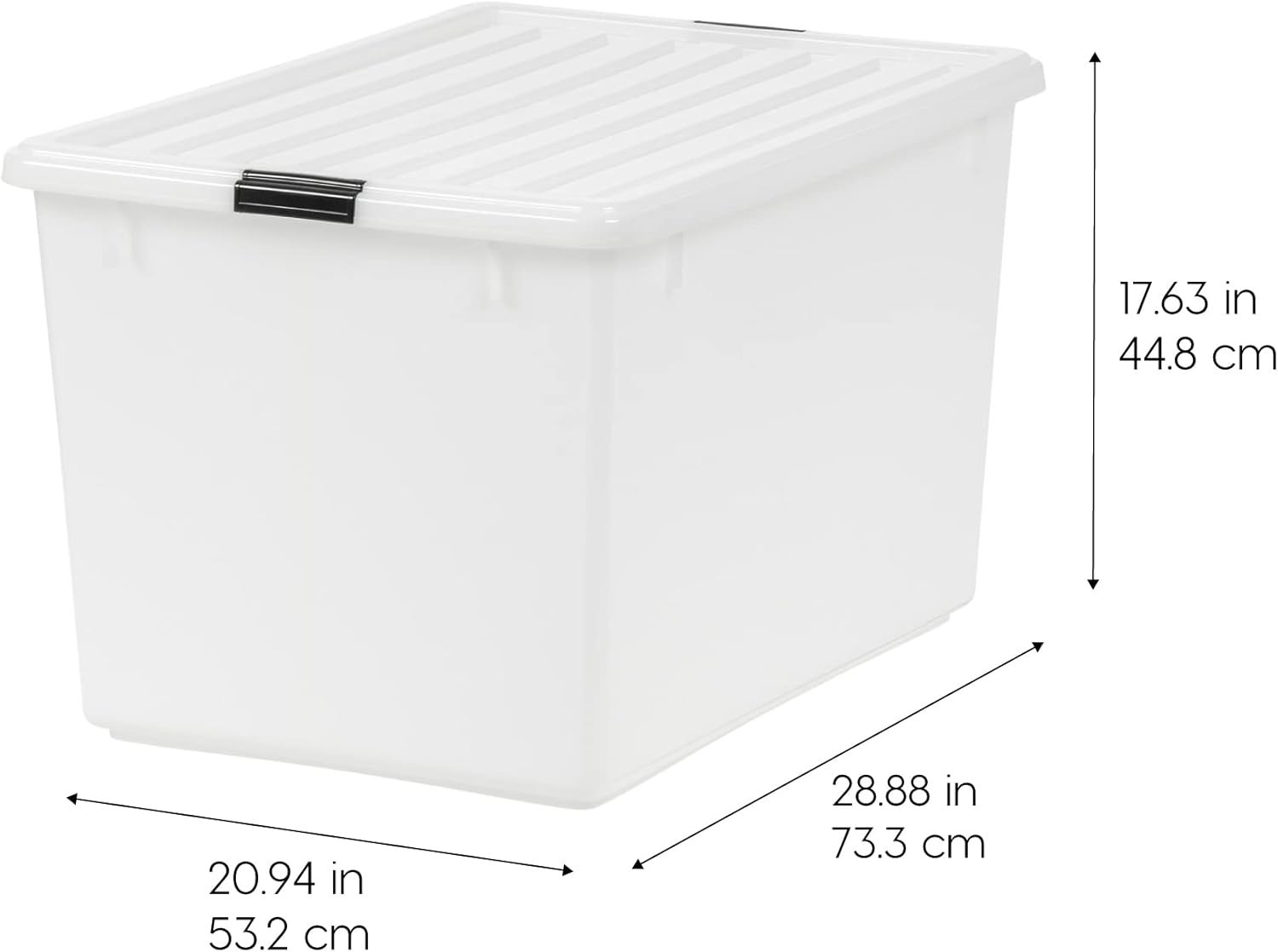 144 Qt Stackable Plastic Storage Bins with Lids, 3 Pack – BPA-Free, Discreet …