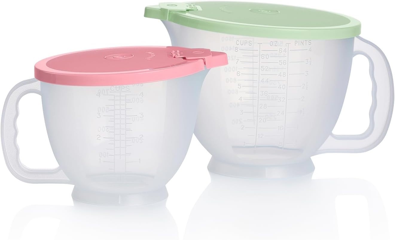 Mix-N-Store Pitcher Set 2 Bowls 2 Lids BPA-Free Dishwasher Safe