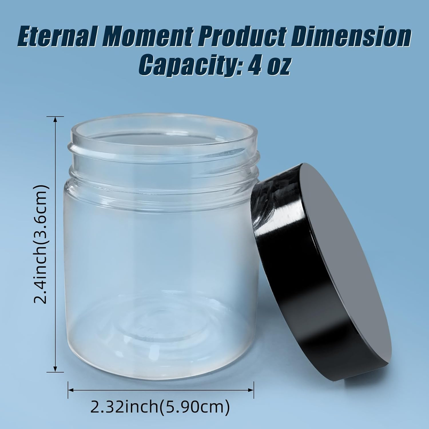 50 Pack 4 Oz Clear Plastic Jars with Lids – Small/Mini Containers for Slime