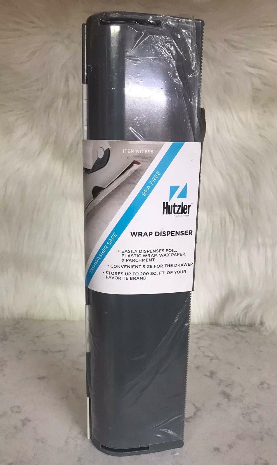 Hutzler Refillable Wrap Dispenser For Foil, Plastic Wrap, Wax Paper, Parchment