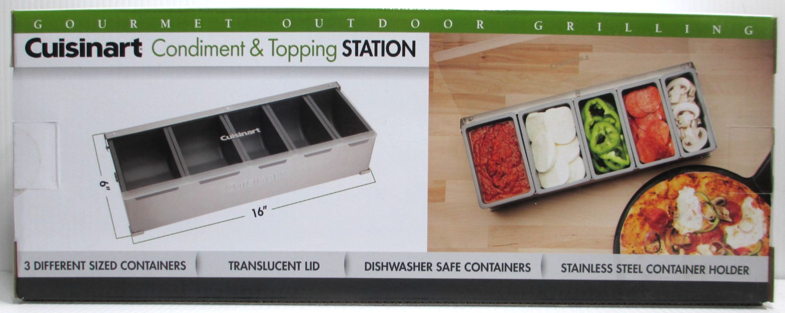Cuisinart Condiment & Topping Station Caddy 5 Compartments NEW in Box