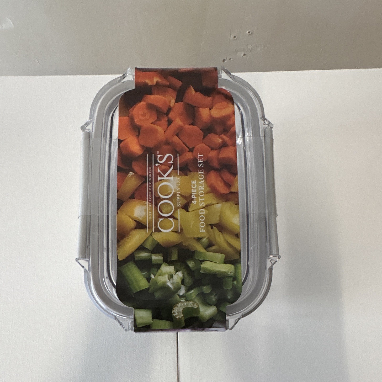 Cook’s Supply Co. 4pc 29 oz Rectangular Plastic Containers Snap Lids Stackable