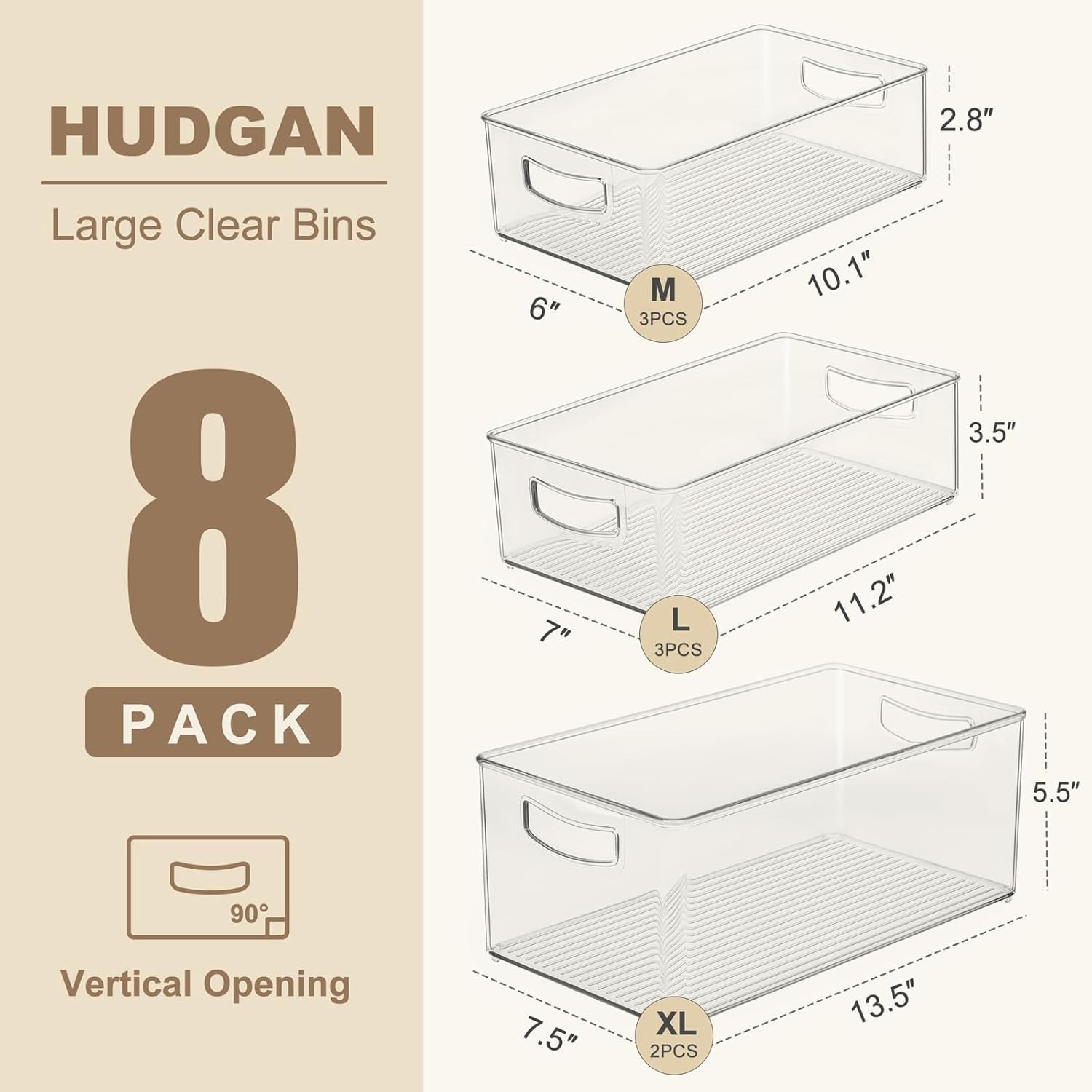 Large Capacity 8 Pack Clear Organizers – Perfect for Freezer and Cabinet Spaces