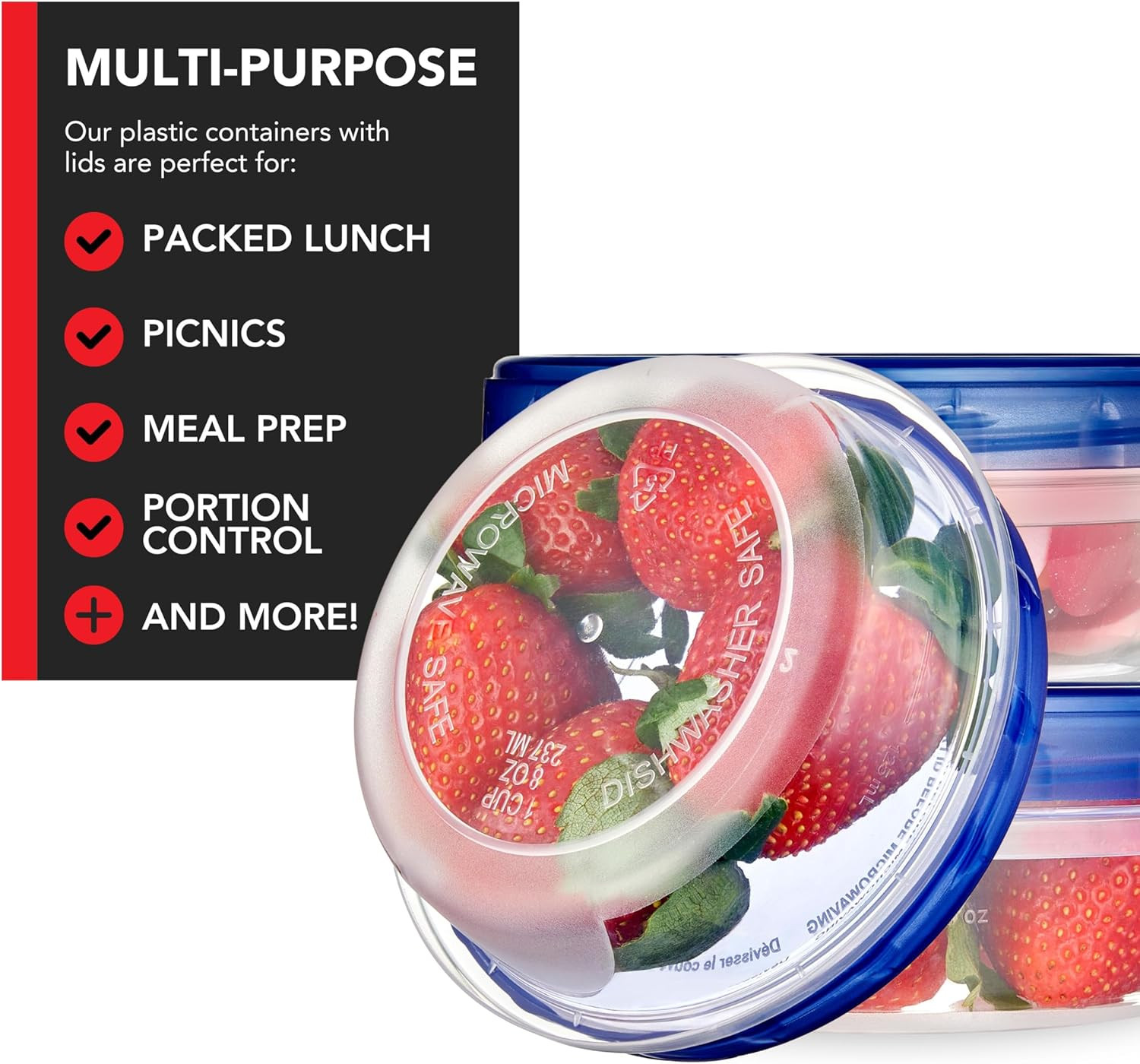 Stock Your Home 8Oz Plastic Containers with Twist Top Lids (4 Pack), 1 Cup Small