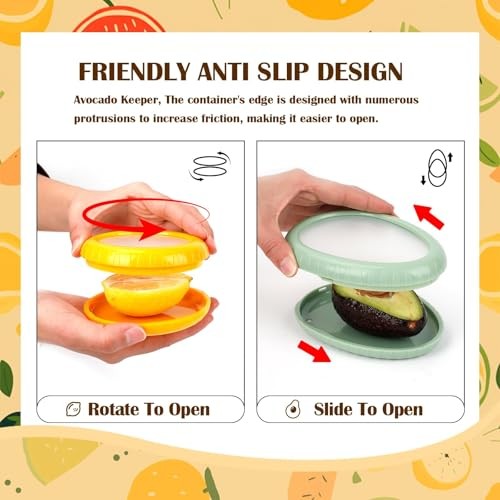 Avocado Saver and Onion Storage 4 Set – Reusable refrigerator avocado storage